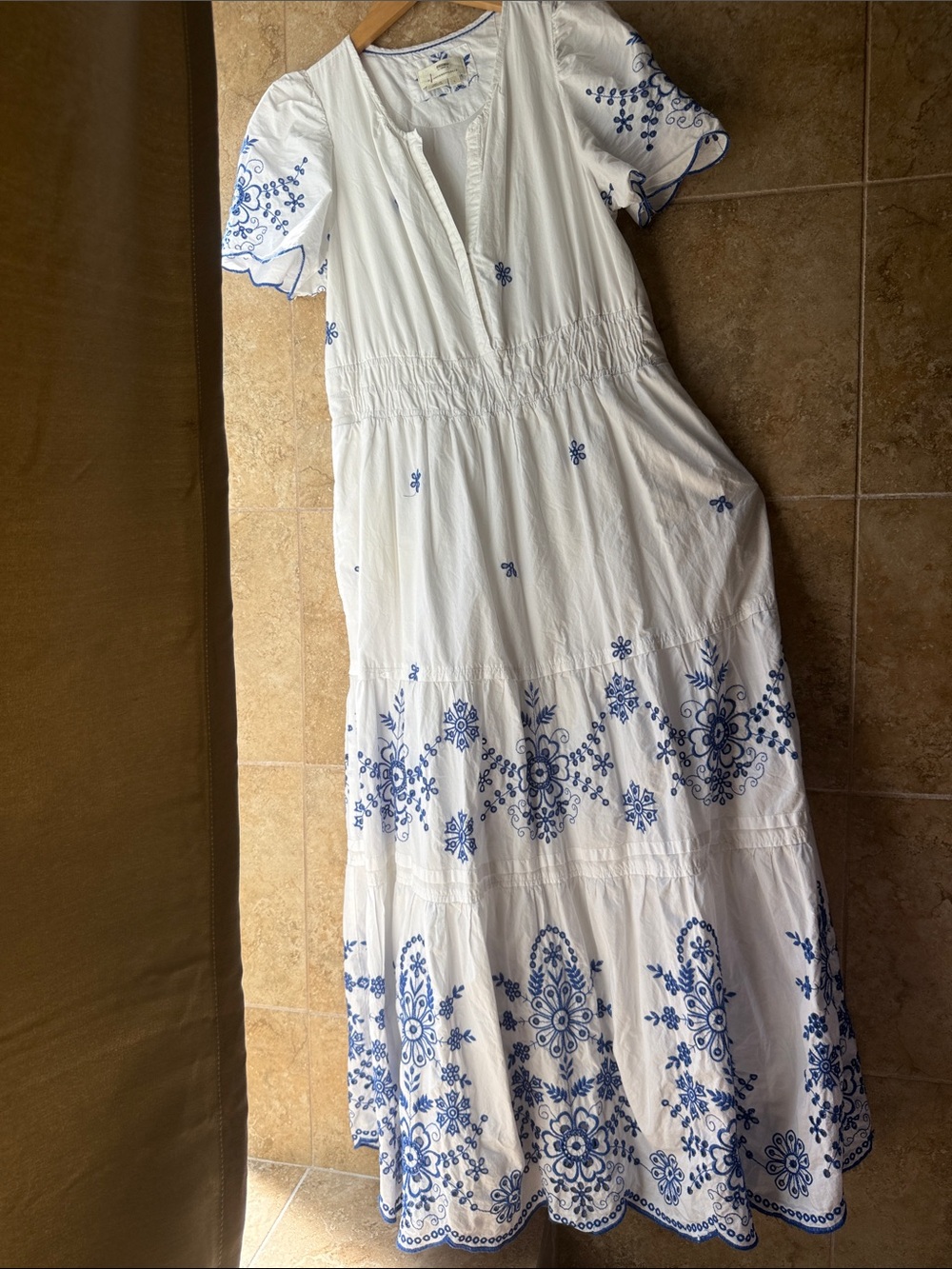 Somerset Maxi Dress: Eyelet Edition Anthropologie Smocked Waist Pockets Large